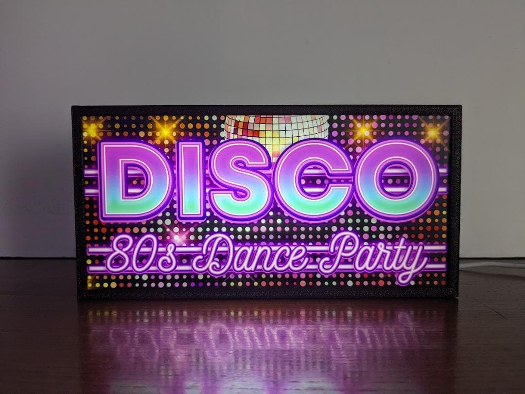 ディスコ DISCO クラブ ダンス 80s 看板 置物 雑貨 ライトBOX