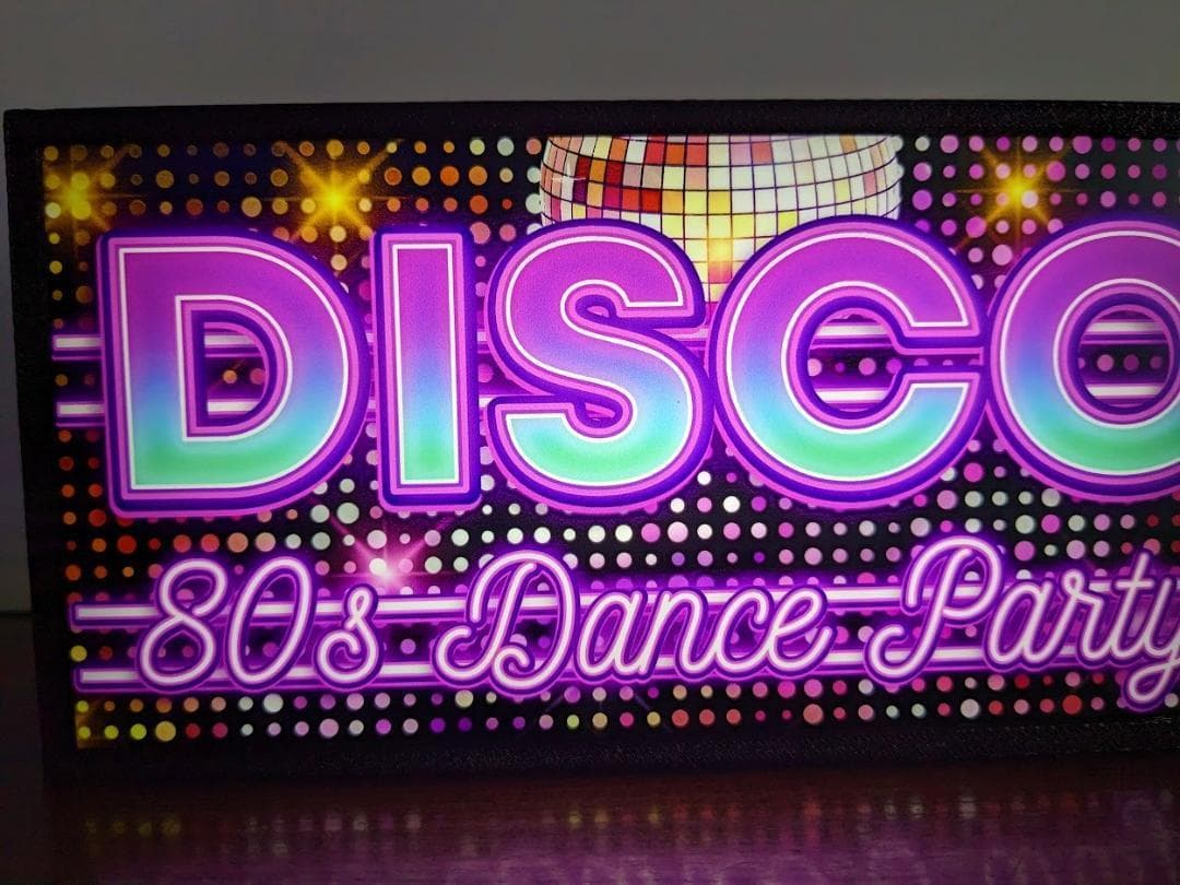 ディスコ DISCO クラブ ダンス 80s 看板 置物 雑貨 ライトBOX