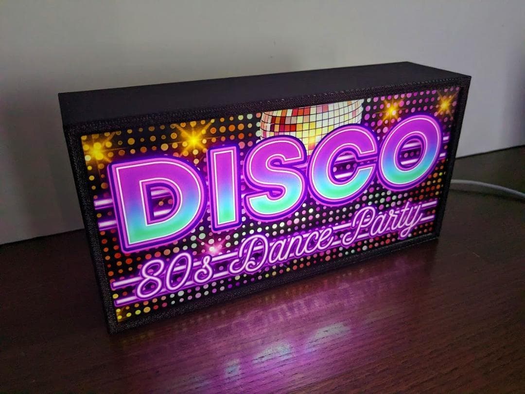 ディスコ DISCO クラブ ダンス 80s 看板 置物 雑貨 ライトBOX