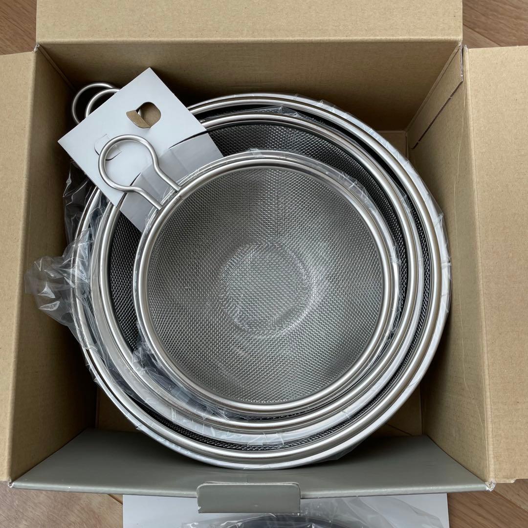 新越　SHIN-ETSU フタ付ざるボウル　9点set