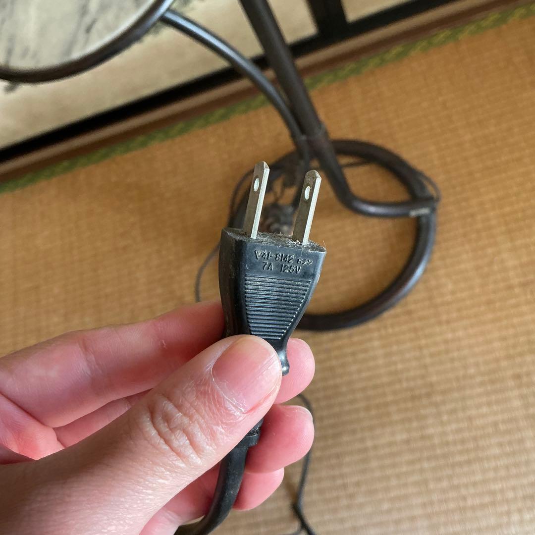 フロアスタンド 2灯 ガラスシェード マーブル調　アンティーク