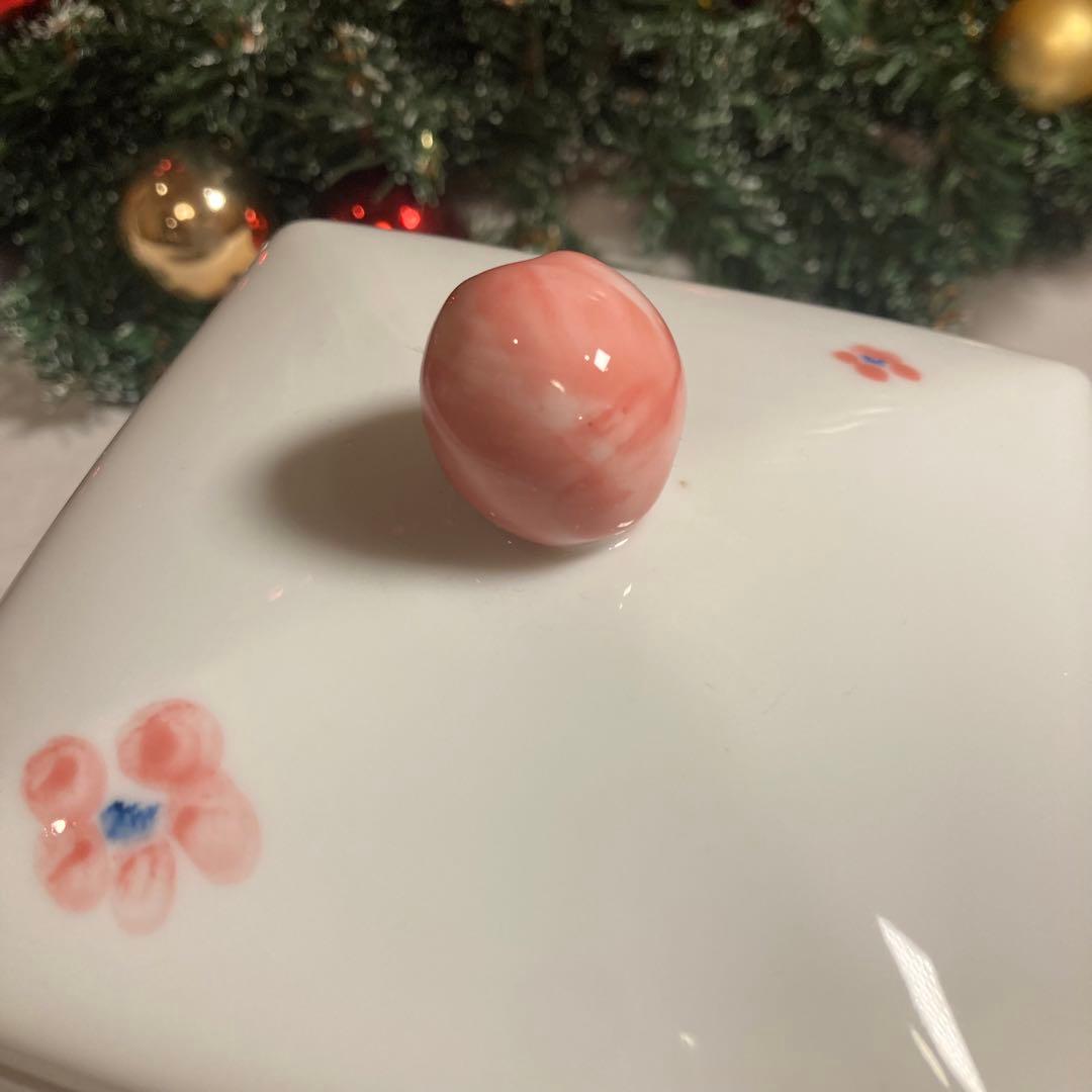 お花柄の可愛い陶器の物入れ 小物入れ