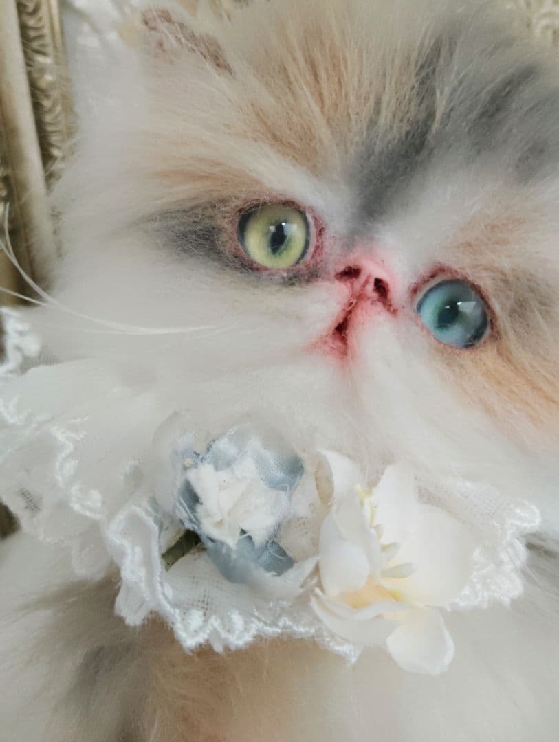 パステル三毛♡キャリコ子猫ちゃん♡オッドアイ♡アートドール♡ぬいぐるみ