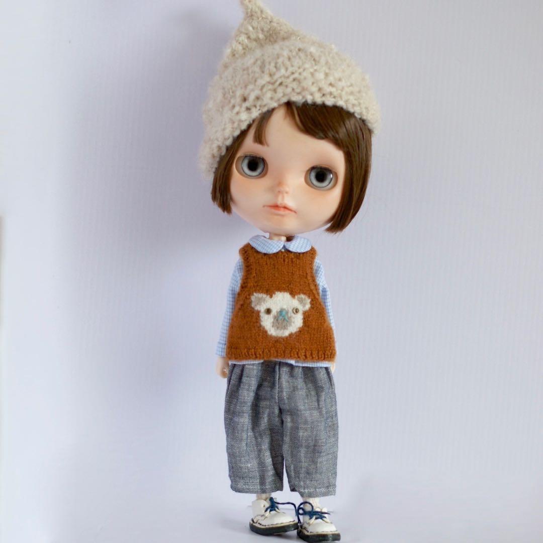 ブライスアウトフィット　シロクマニットベスト　シャツセット　グラフチェック