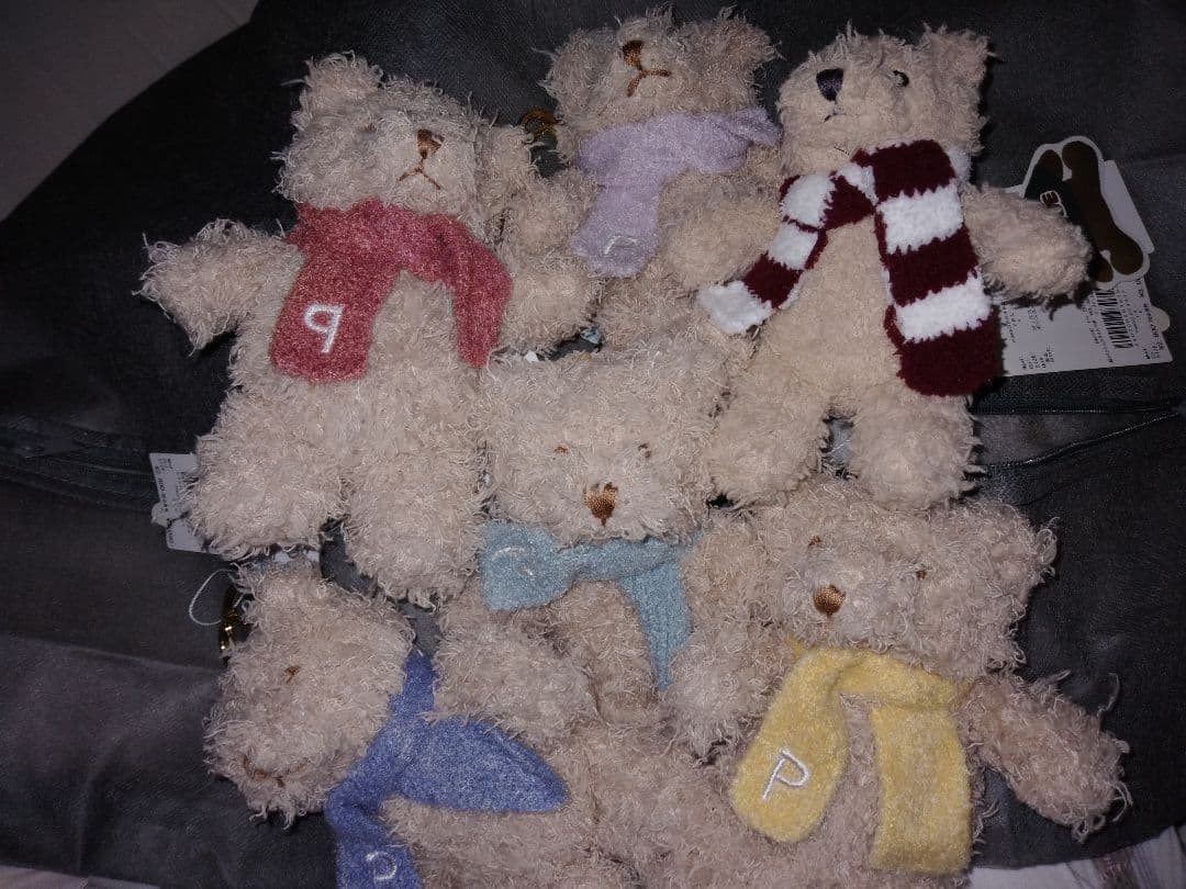 【未使用】ジェラートピケ ベア キーホルダー ６個