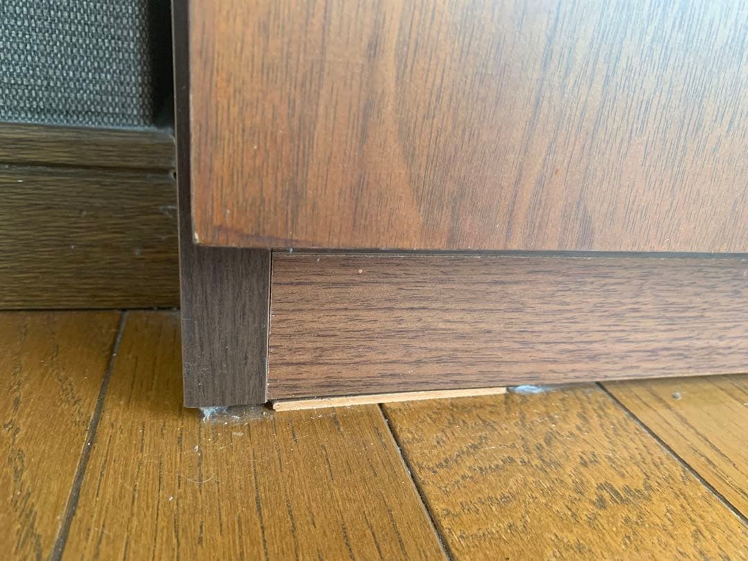 ブラウン木製スリム収納キャビネット　美品