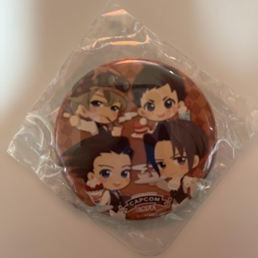 逆転裁判 カプコンカフェ限定！！ 成歩堂 御剣 龍ノ介 ホームズ 缶バッジ