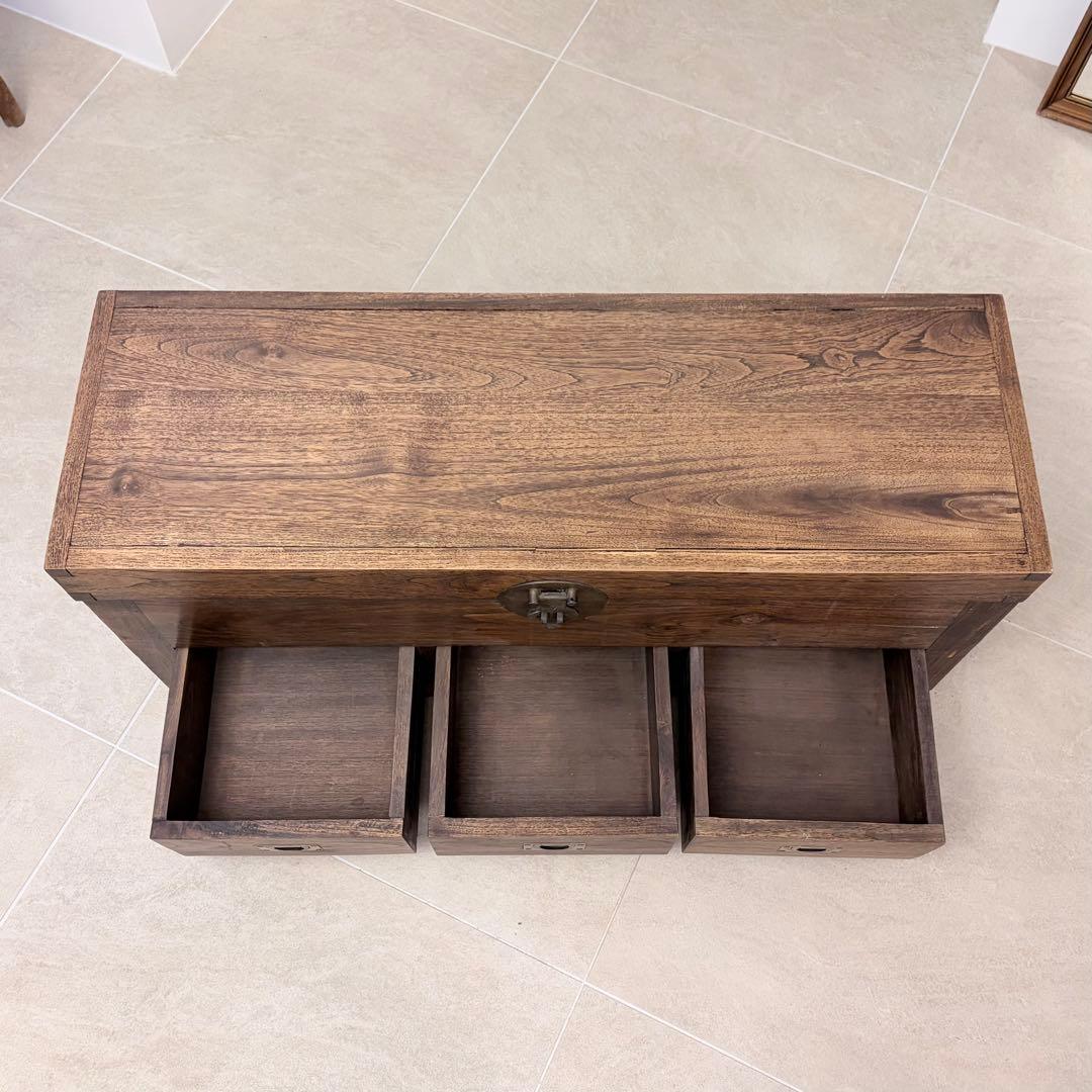 23日まで！ ビンテージ コファー ベンチ リネンボックス アンティーク 木箱