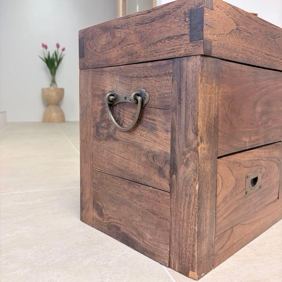 23日まで！ ビンテージ コファー ベンチ リネンボックス アンティーク 木箱