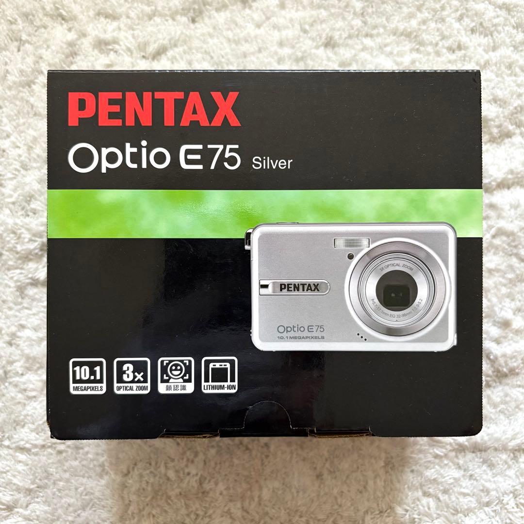 【動作品】PENTAX ペンタックス Optio E75 レトロカメラ シルバー