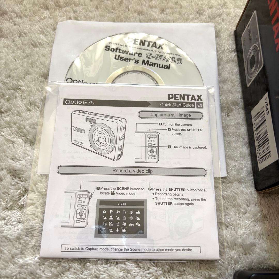 【動作品】PENTAX ペンタックス Optio E75 レトロカメラ シルバー