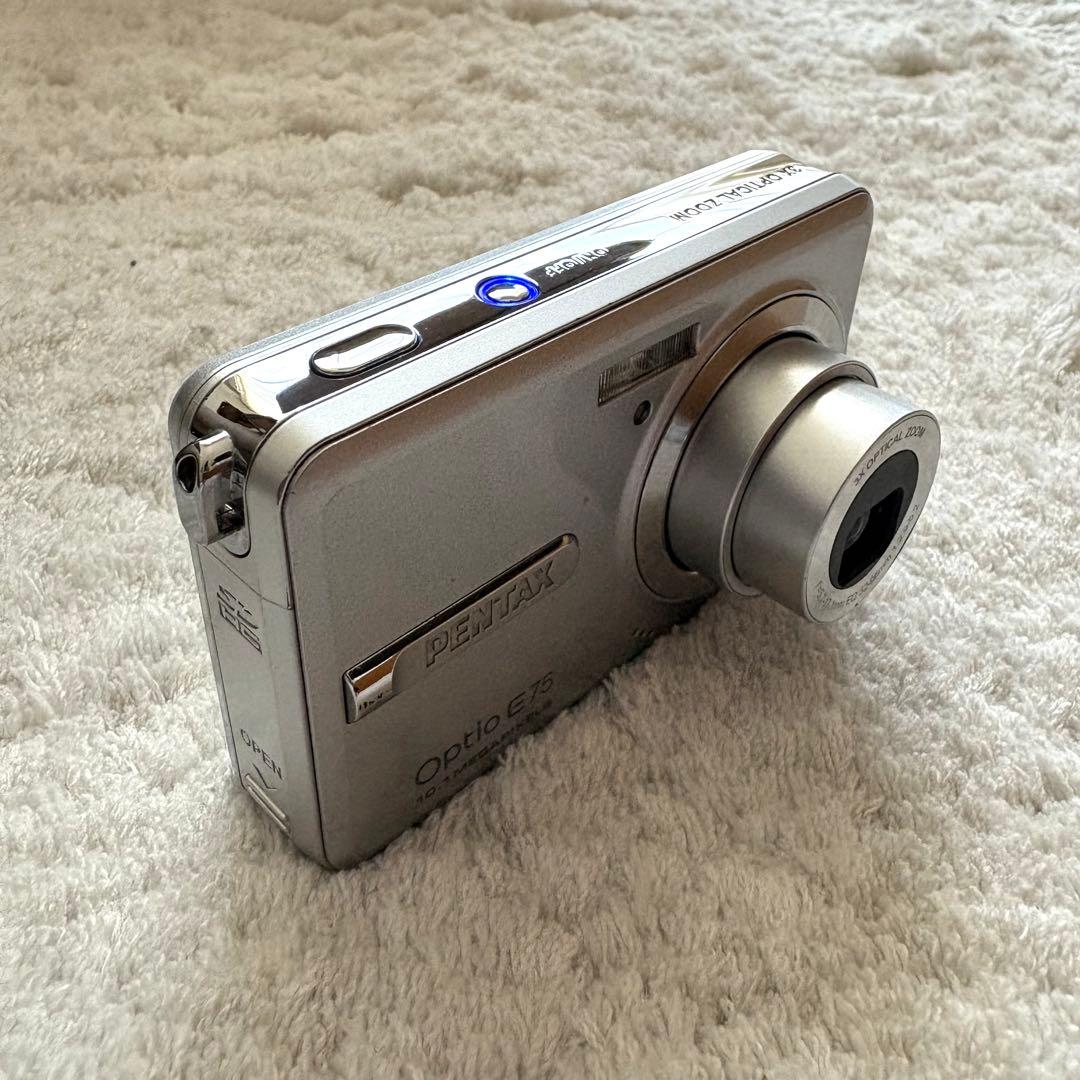 【動作品】PENTAX ペンタックス Optio E75 レトロカメラ シルバー