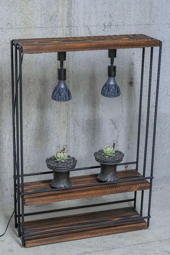 植物育成棚　ダクトレール付き アイアンシェルフ　男前インテリア 0226