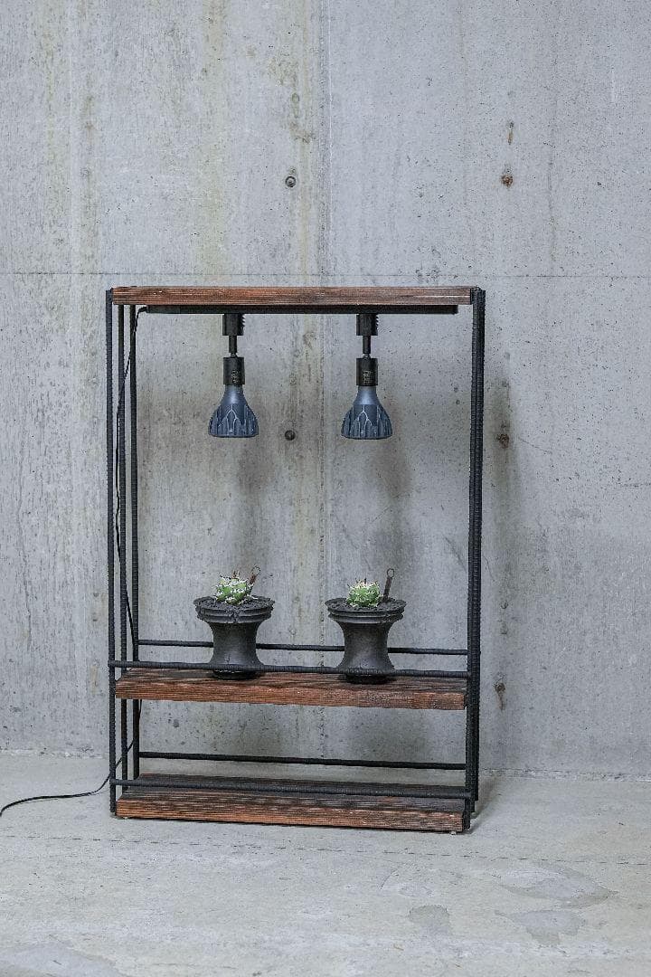 植物育成棚　ダクトレール付き アイアンシェルフ　男前インテリア 0226