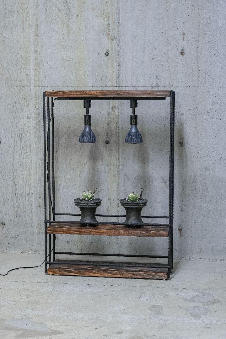 植物育成棚　ダクトレール付き アイアンシェルフ　男前インテリア 0226