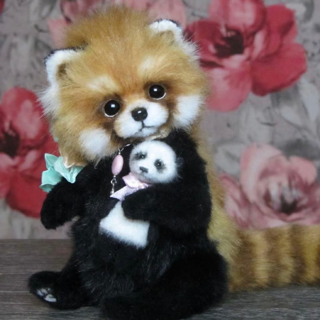 優しいレッサーパンダ アーティストベア 海外作家様 ハンドメイド ぬいぐるみ