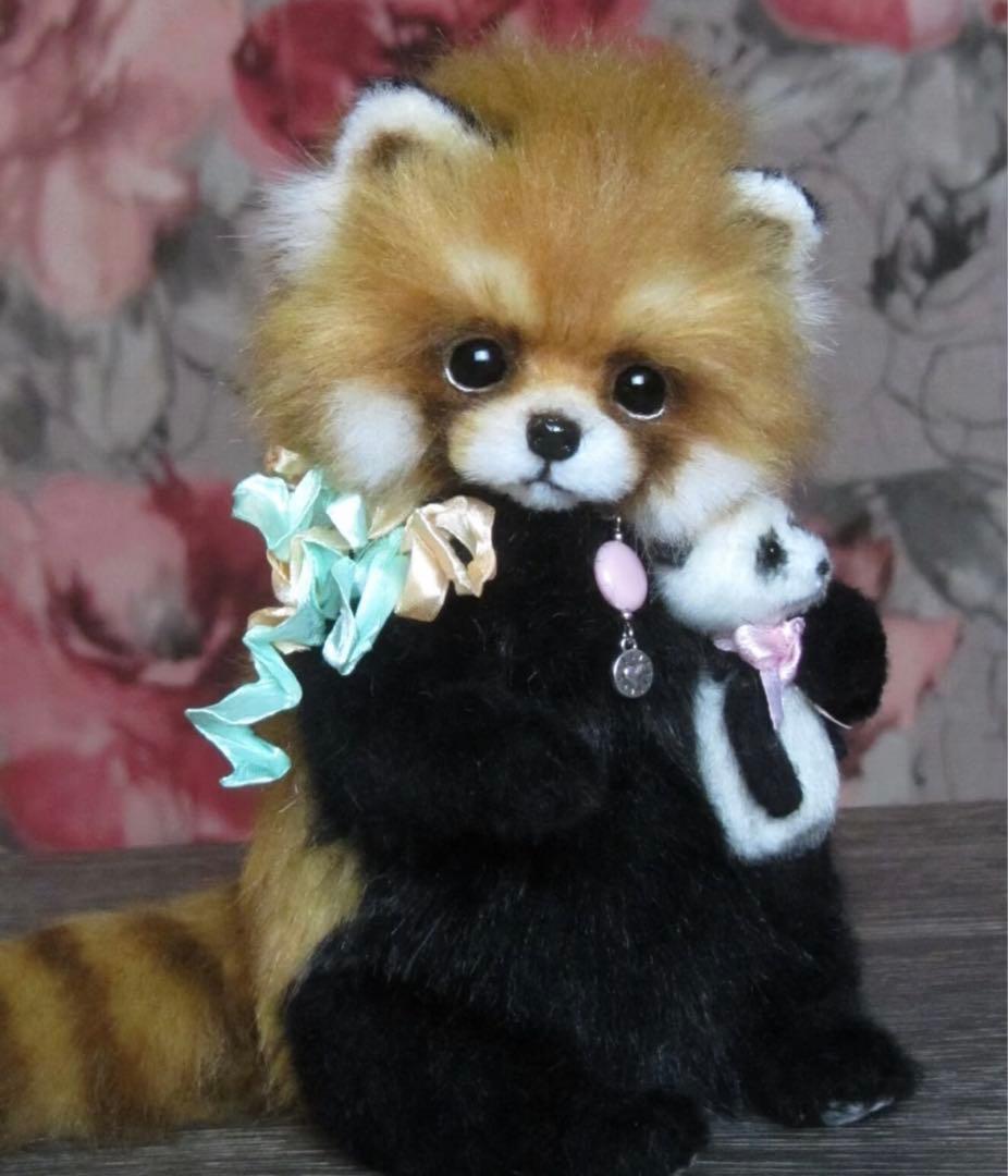 優しいレッサーパンダ アーティストベア 海外作家様 ハンドメイド ぬいぐるみ