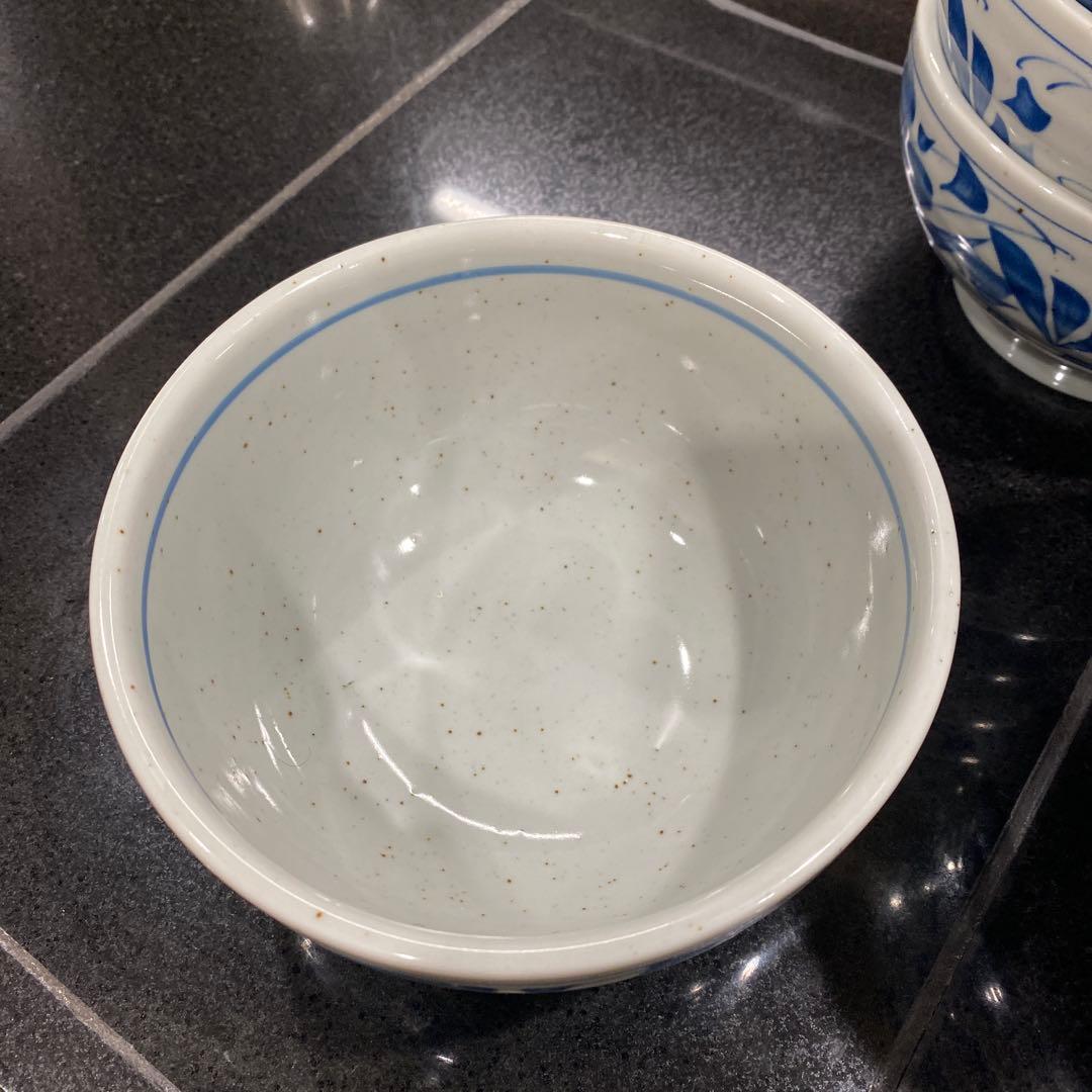 青い花模様の陶器丼 14個