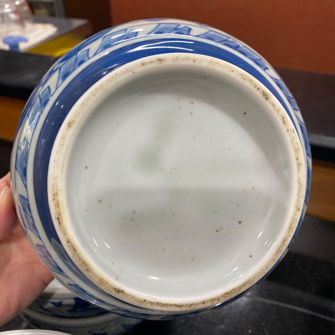 青い花模様の陶器丼 14個