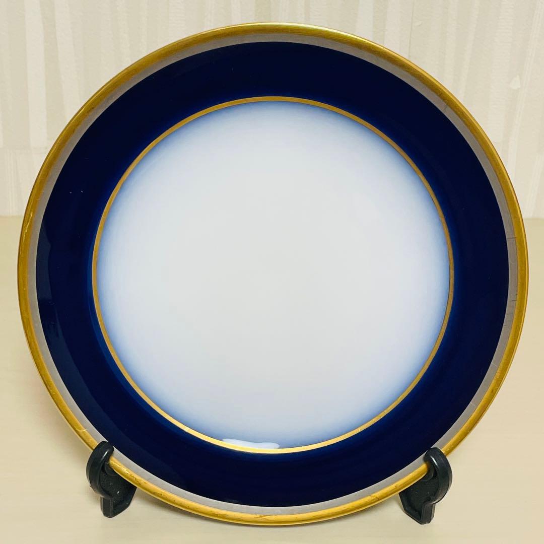 大倉陶園 OKURA 金彩 瑠璃 皿 プレート 4枚セット 直径16.7cm