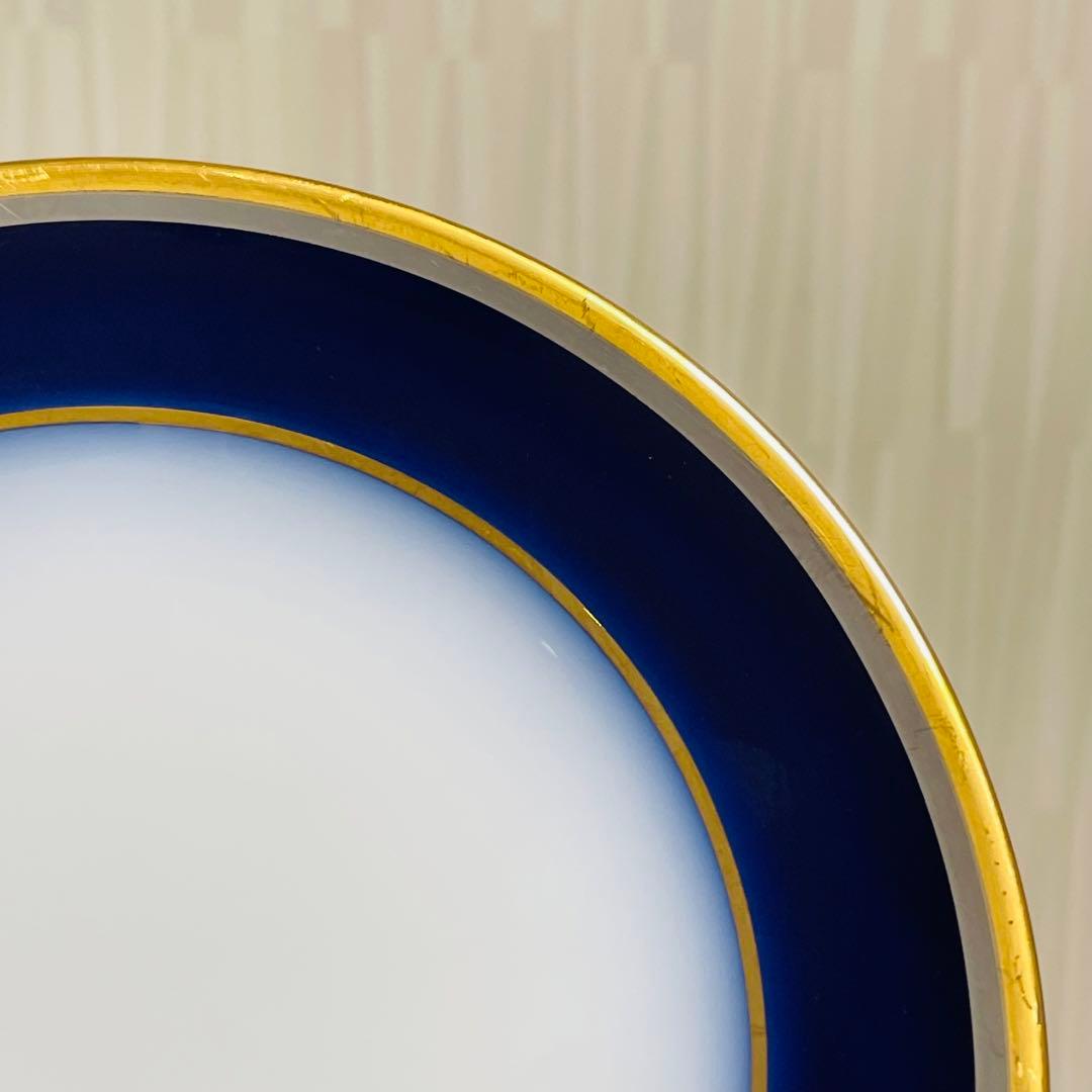 大倉陶園 OKURA 金彩 瑠璃 皿 プレート 4枚セット 直径16.7cm