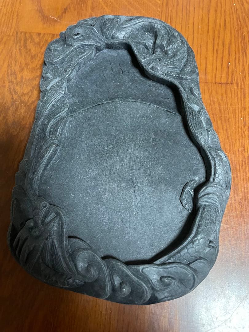 中国硯　硯箱入り　筆、墨付き