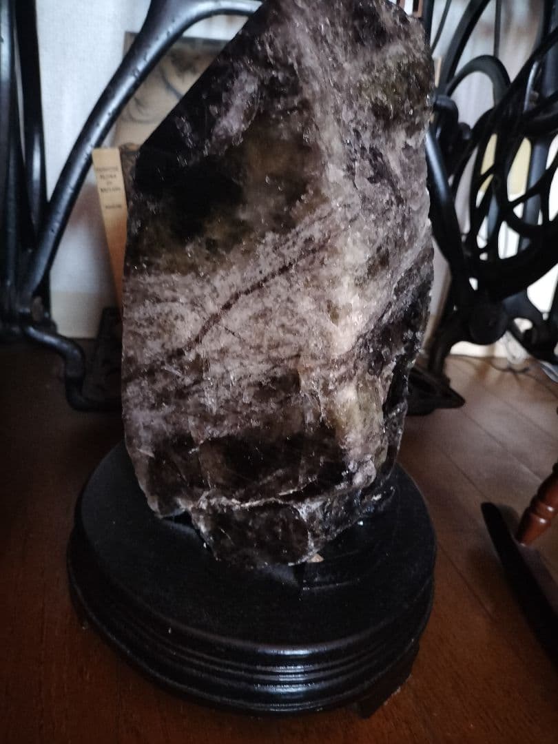 特大12.7kg　モリオン黒水晶　原石　天然　31cm石