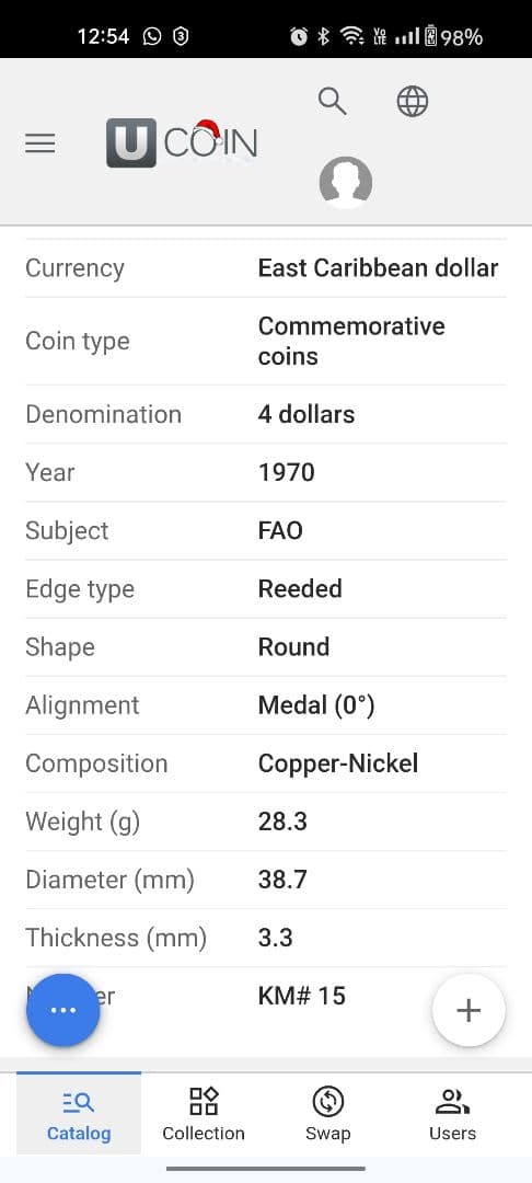 グレナダ 記念硬貨 4ドル カリブ開発銀行　Grenada