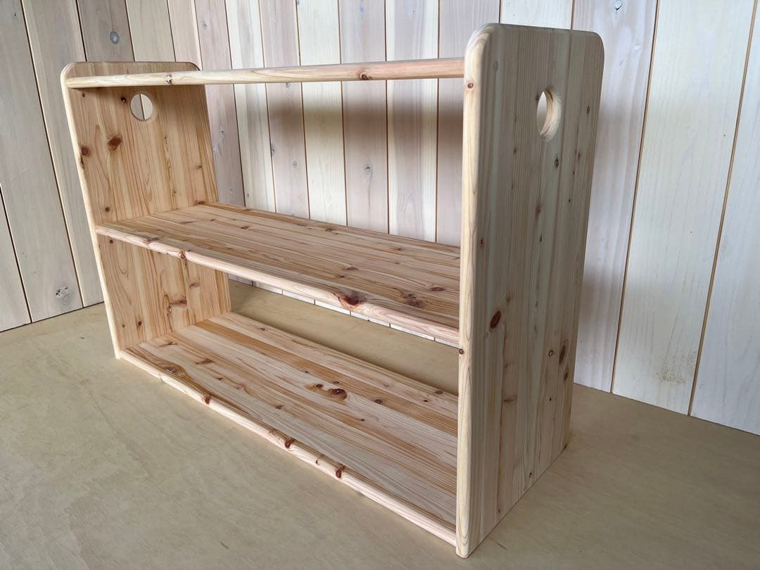 おもちゃ棚　ひのき棚　本棚　白木棚　保育家具　木製ラック　モンテッソーリ