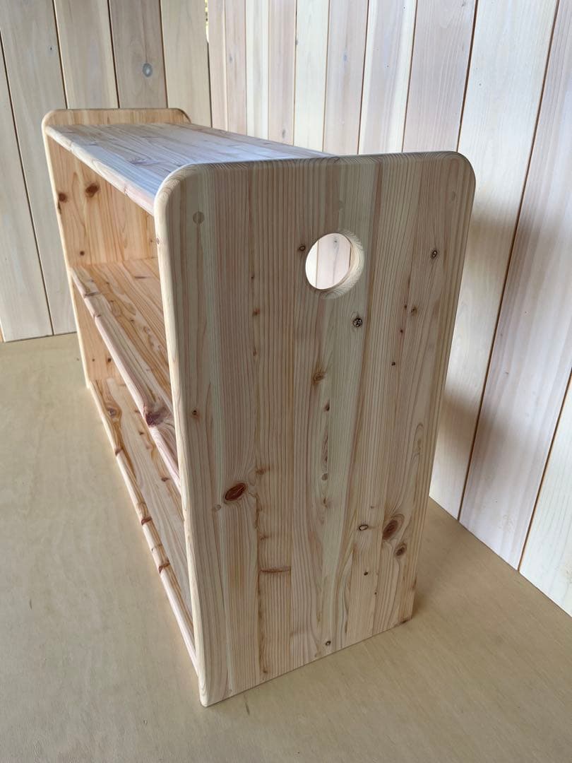 おもちゃ棚　ひのき棚　本棚　白木棚　保育家具　木製ラック　モンテッソーリ