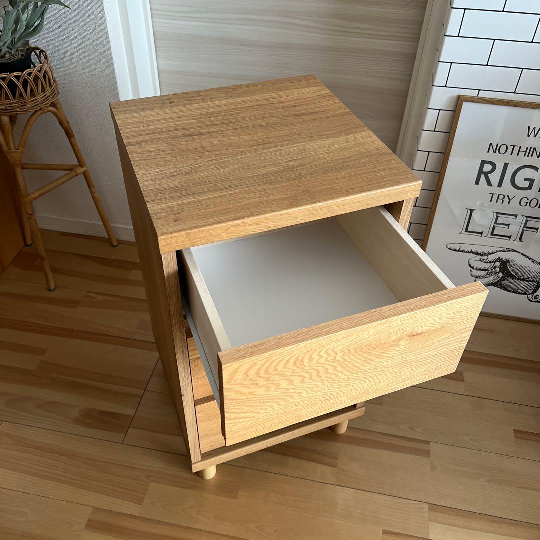 リセノ ナイトテーブル キャビネット サイドボード シェルフ ラック 収納棚 木