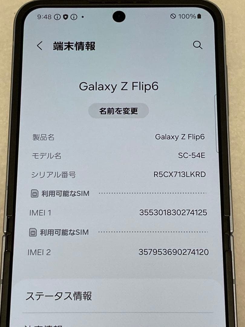 専用Galaxy　Z　Flip6　ブルー　256GB　SC-54E　SIMフリー