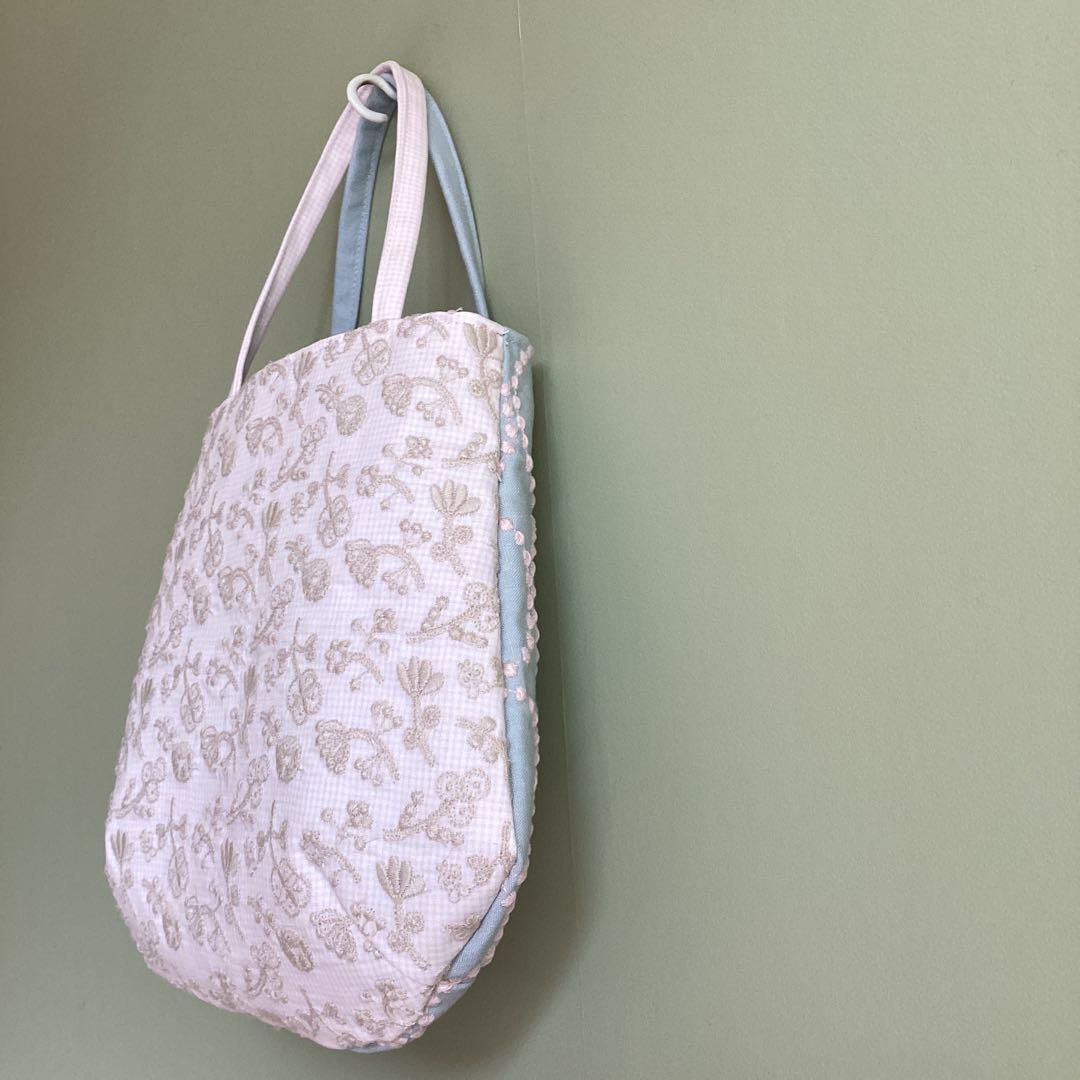 専用です！ミナペルホネンタンバリンライトブルーでトートバッグ