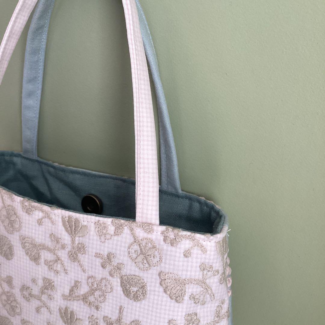 専用です！ミナペルホネンタンバリンライトブルーでトートバッグ