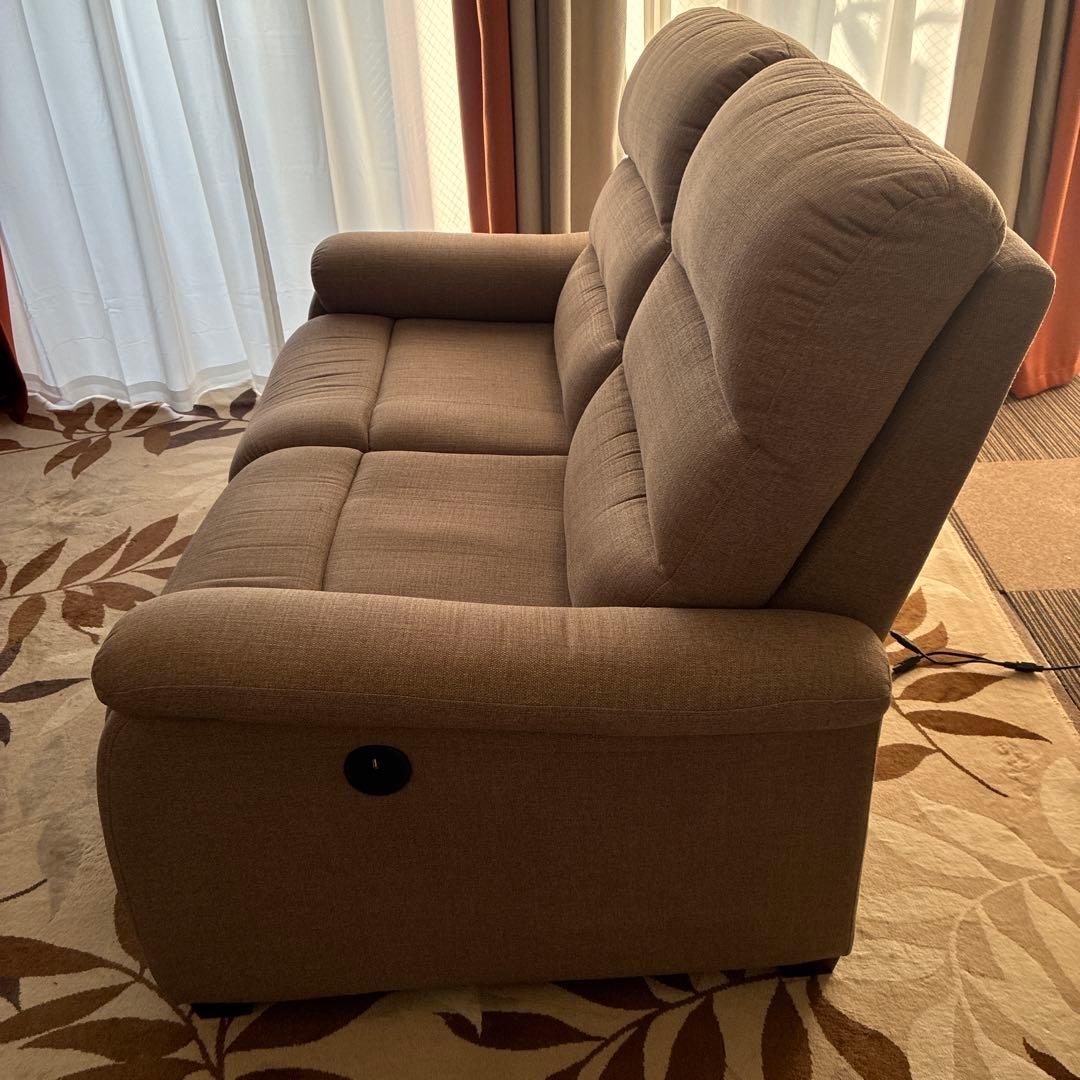 【90日限定出品 】ニトリNビリーバ 布　電動リクライニング2人掛けソファ