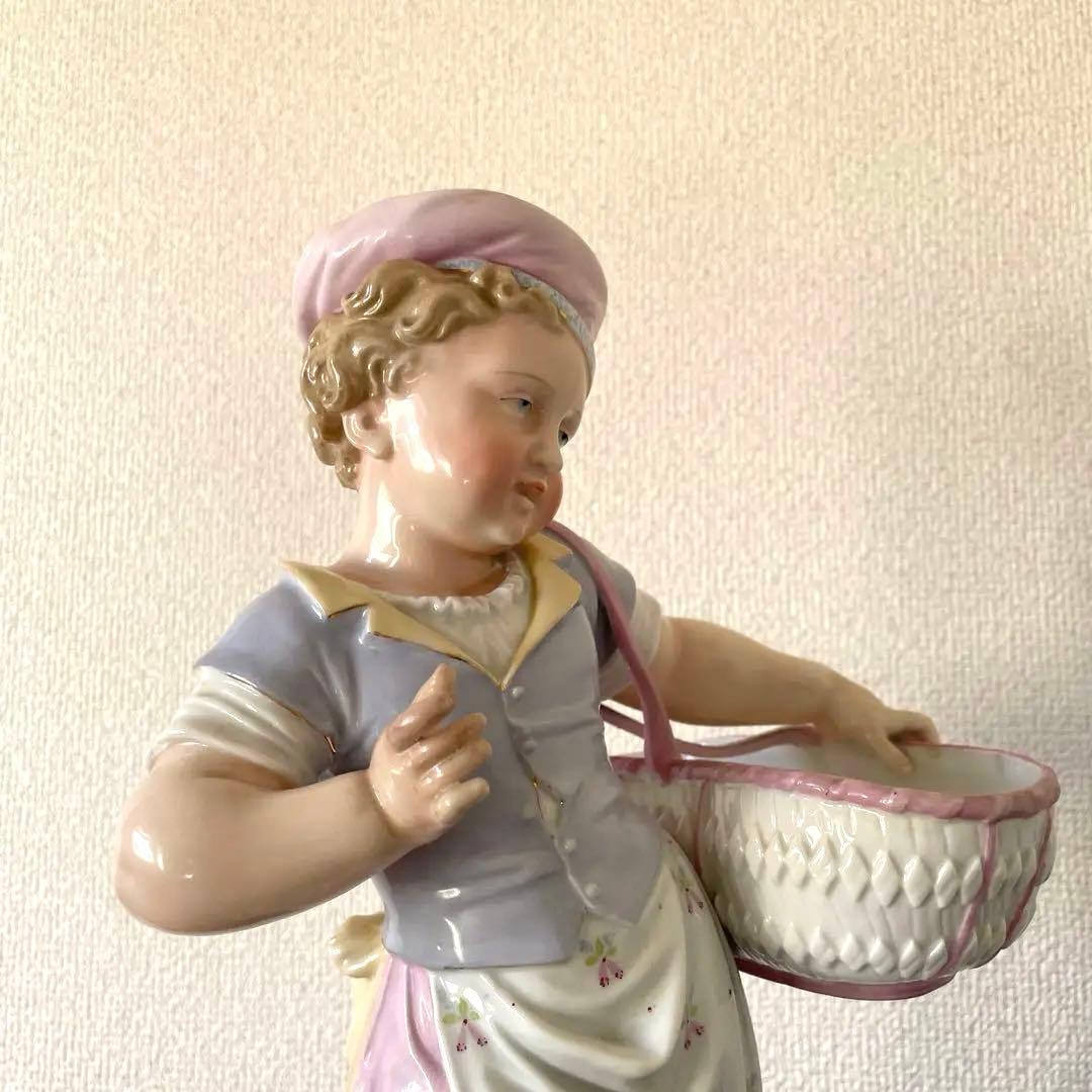 ・マイセン・バスケットの少女・高さ３７.５cm・Meissen・