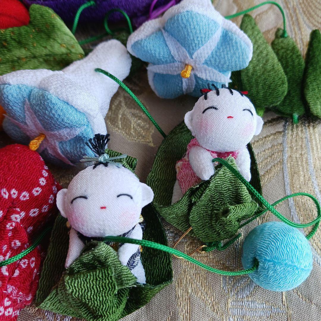 《いっちゃん様ご予約》★いちごちゃんの七夕吊るし飾り★ちりめん細工