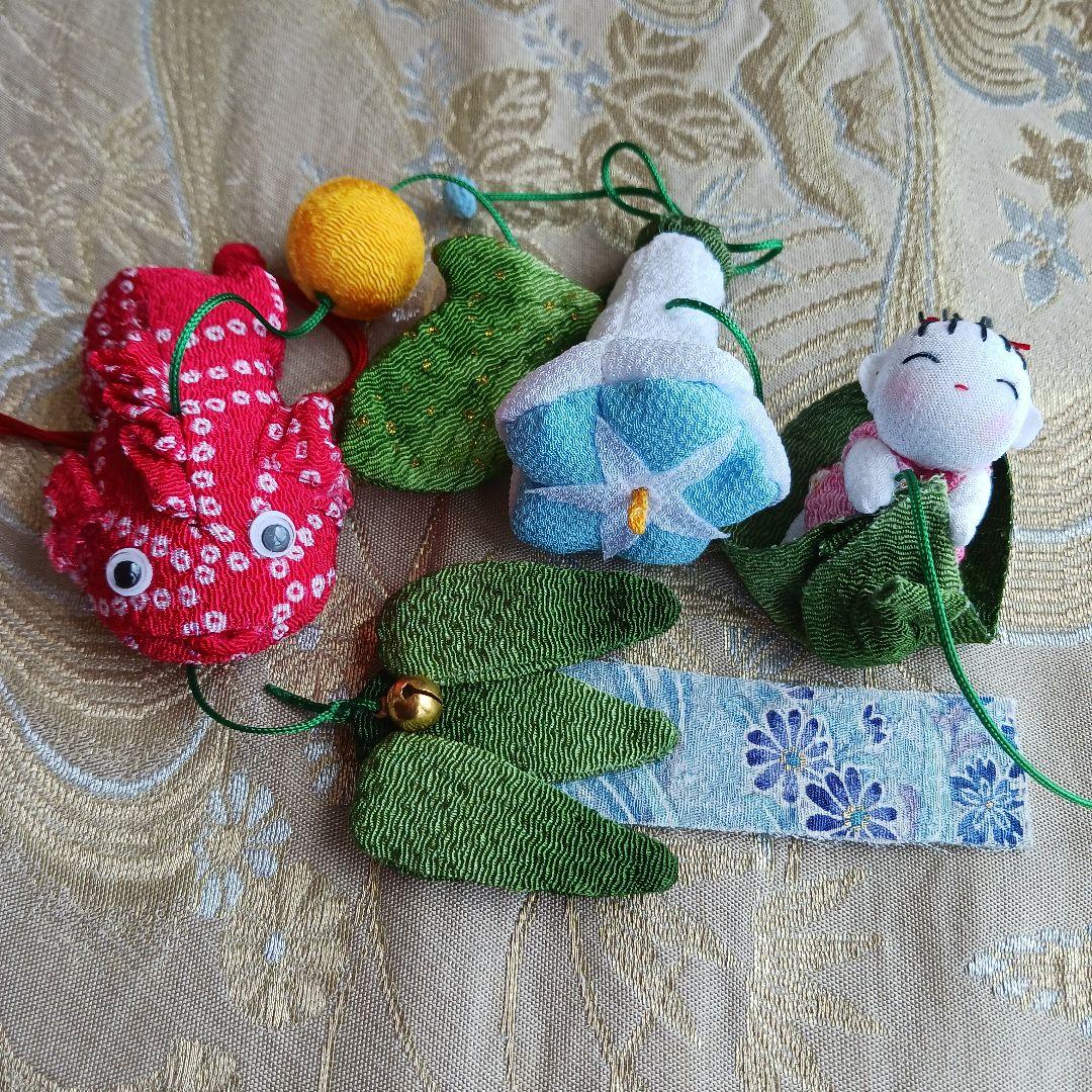 《いっちゃん様ご予約》★いちごちゃんの七夕吊るし飾り★ちりめん細工