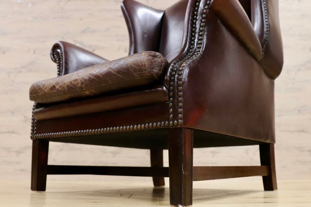 GMHK525○西洋 英国 ヴィンテージ ヴィクトリアン ウイングバックチェア