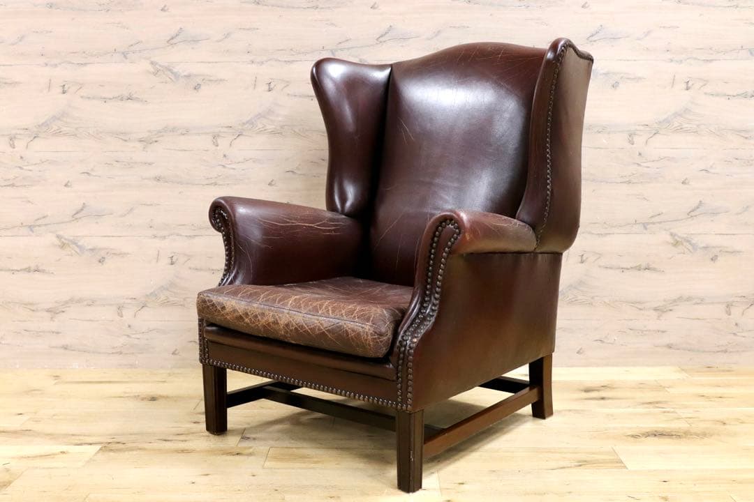 GMHK525○西洋 英国 ヴィンテージ ヴィクトリアン ウイングバックチェア