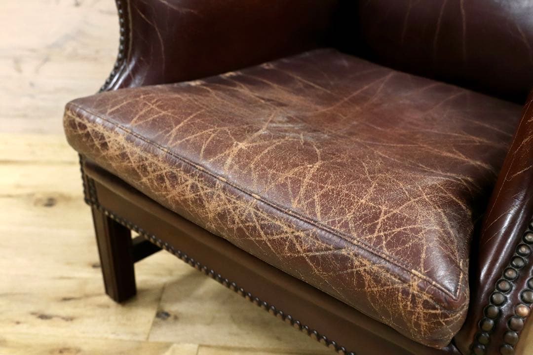 GMHK525○西洋 英国 ヴィンテージ ヴィクトリアン ウイングバックチェア