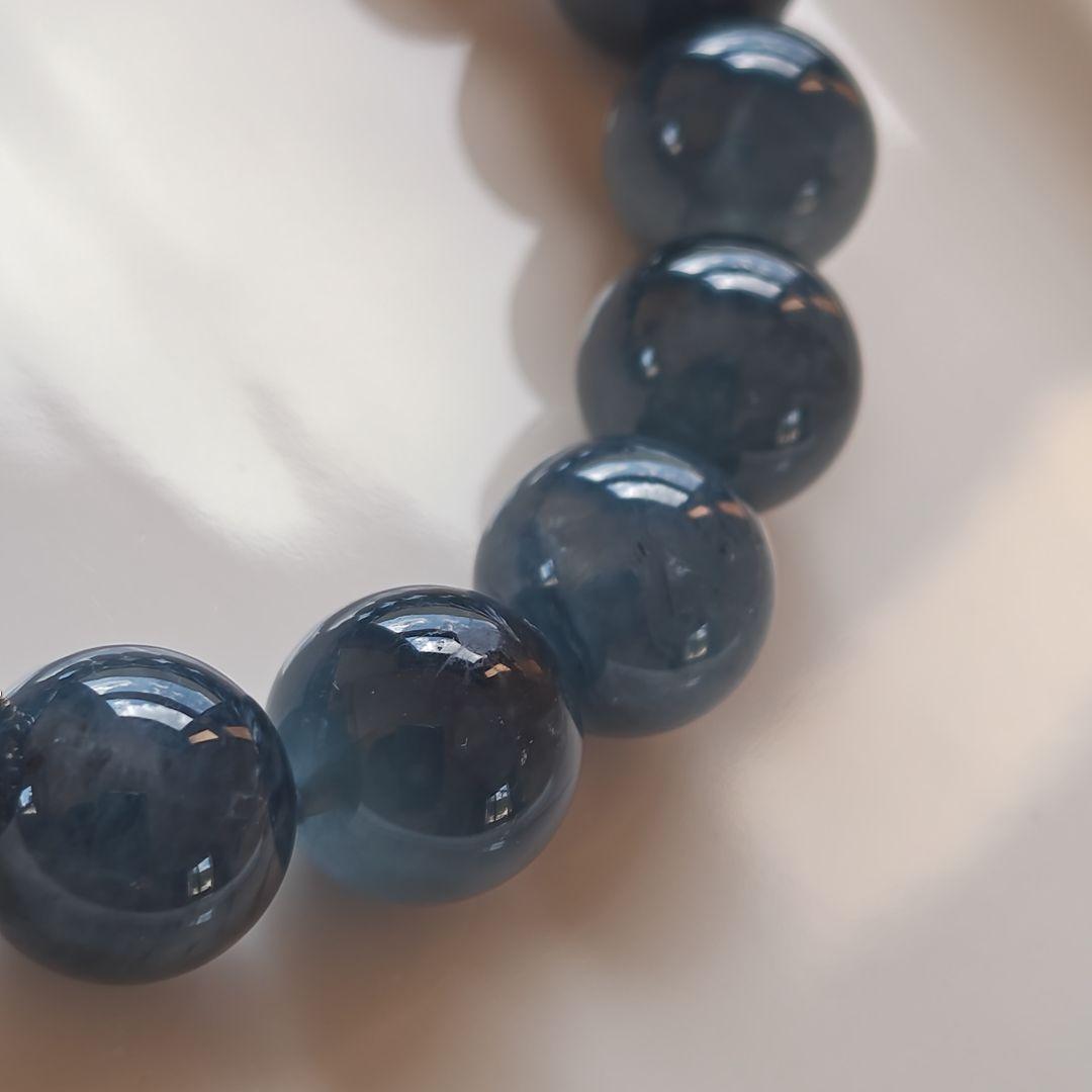銀線双観音天珠　ブルーラビットヘアアンフィボール　サファイア