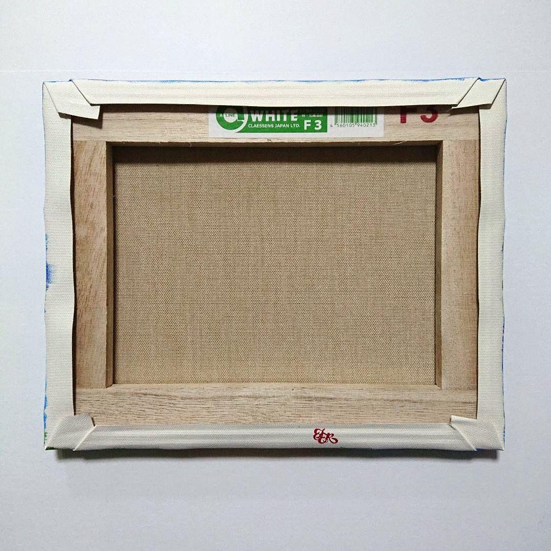 【ネモフィラが続く道】アクリル画 F3 風景画 絵画