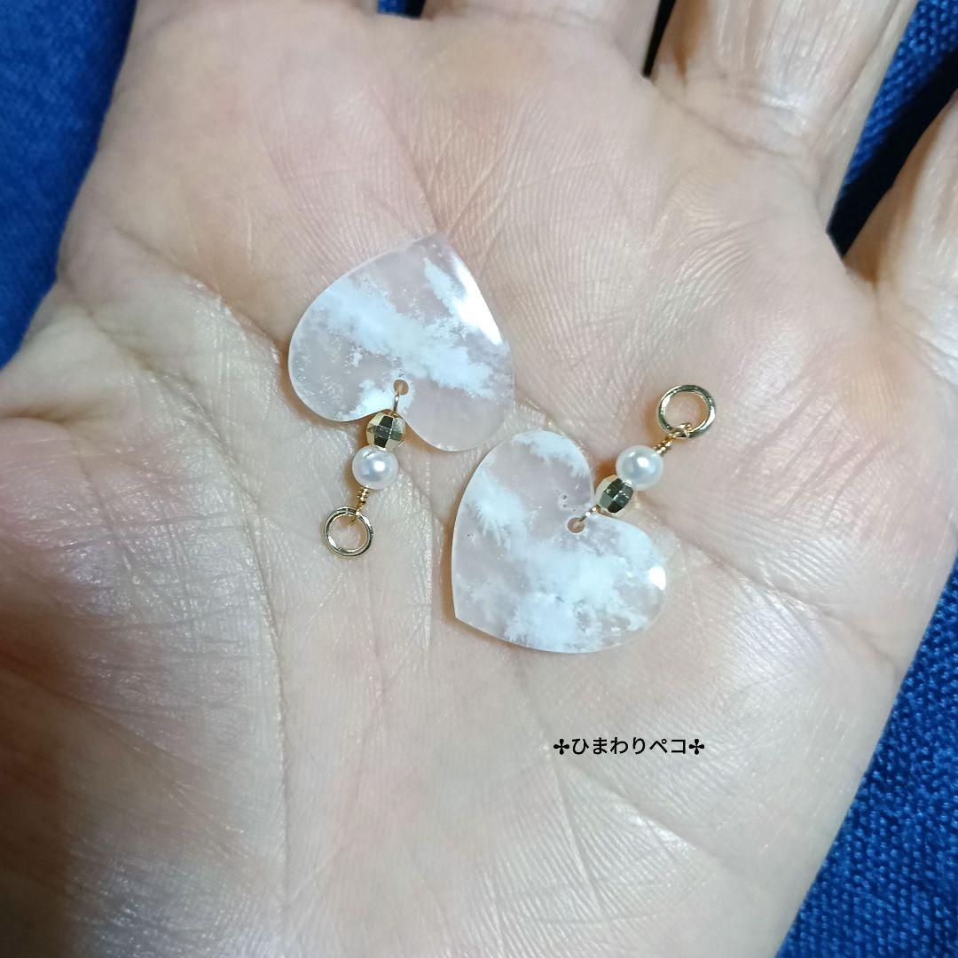 プルームアゲートのピアスチャーム　14kgf