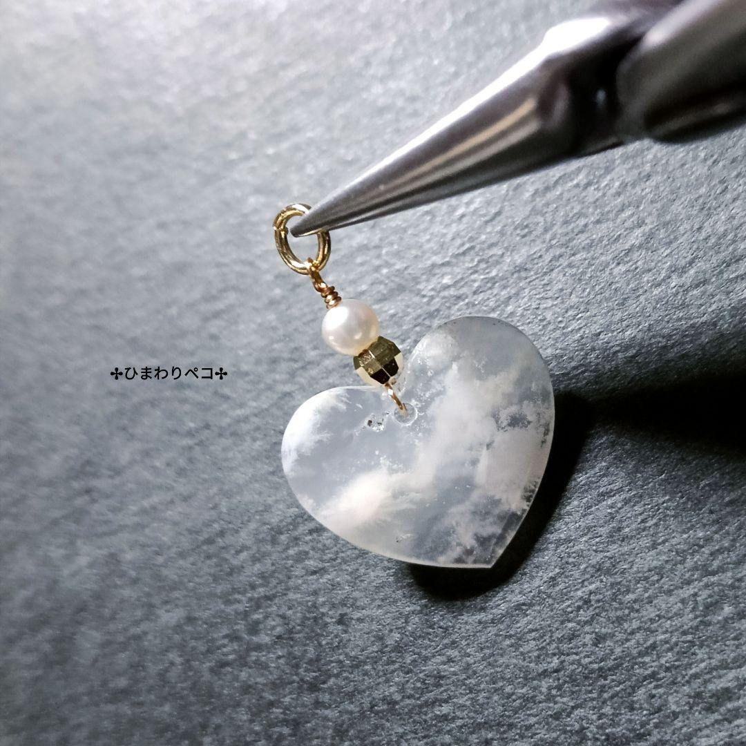 プルームアゲートのピアスチャーム　14kgf