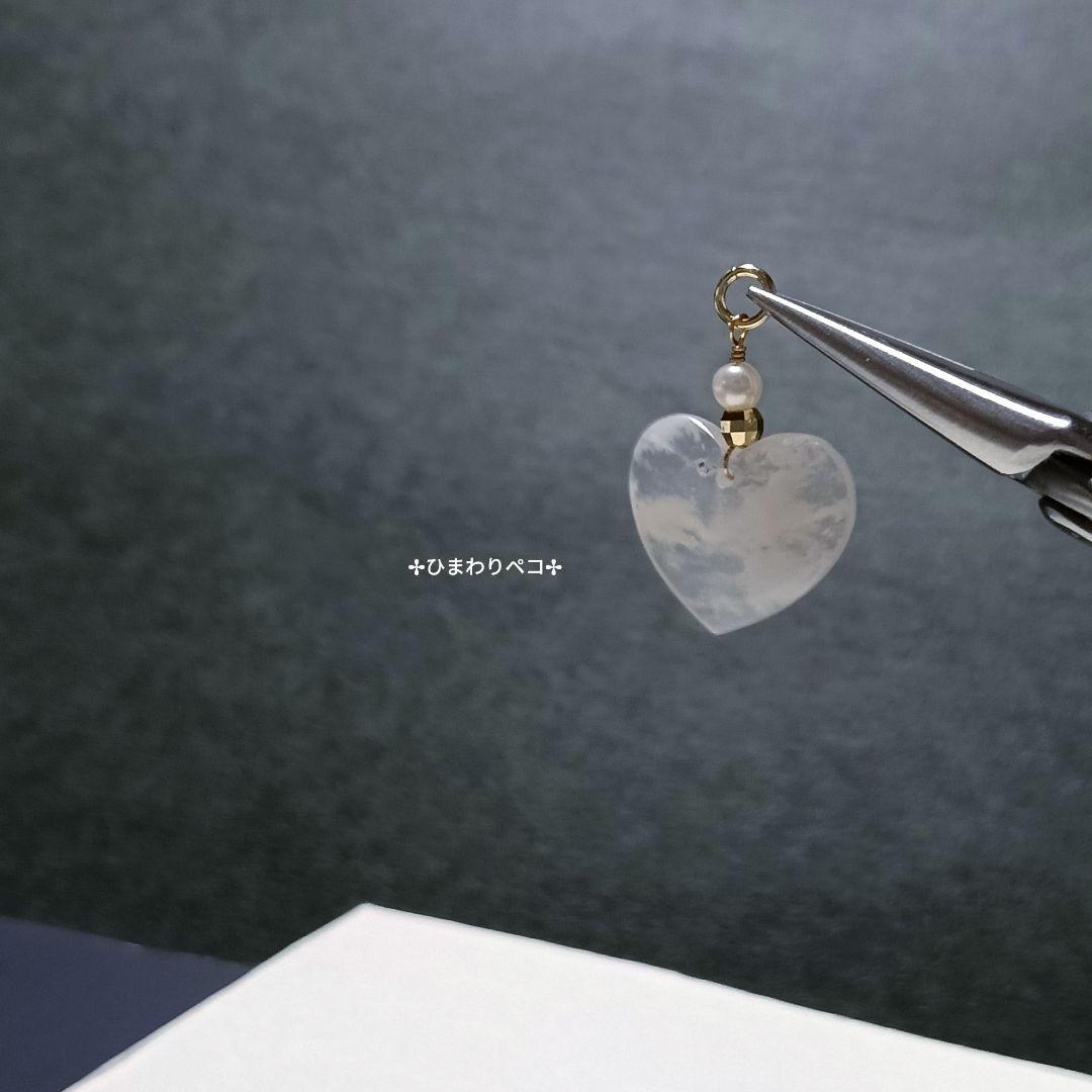 プルームアゲートのピアスチャーム　14kgf