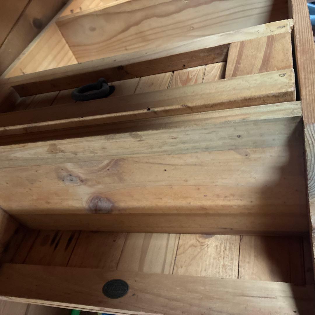 木製ラック 3段 引き出し付き ナチュラルウッド