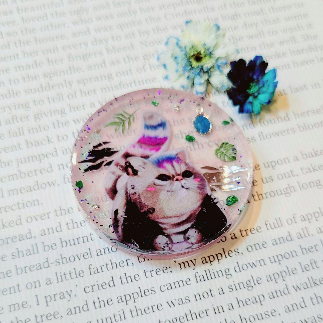 NO.103❤猫❤ピアスとしっぽがオシャレ～❤レジン❤ヘアゴム ブローチ