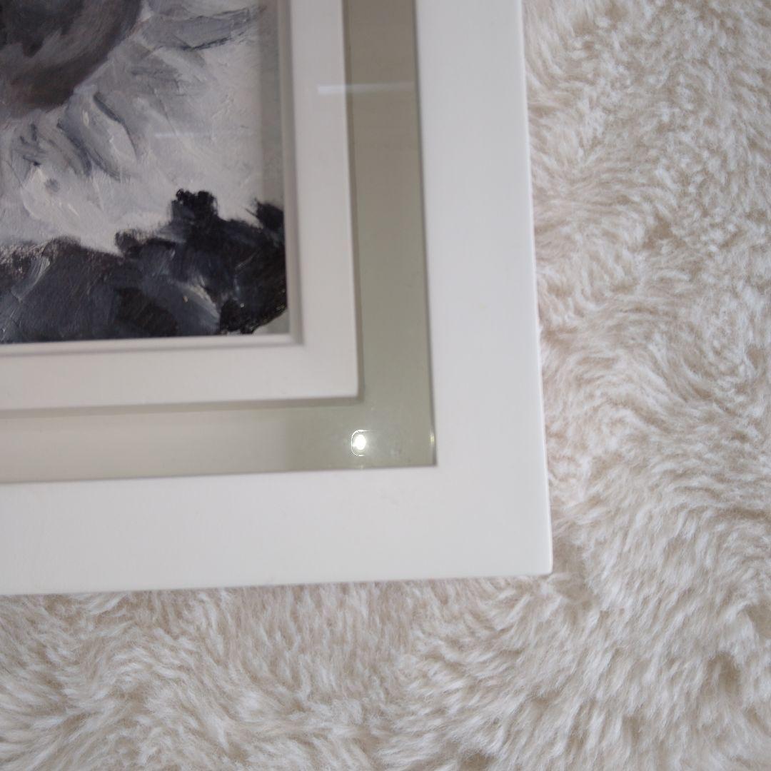 【美品】モノクロアート　タペストリー　セット　ひまわり　花　石膏像　額装