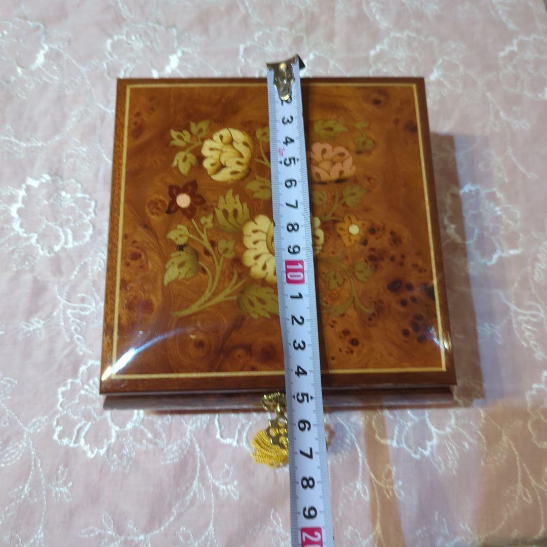 ITALY伝統工芸・象嵌花柄インレイ木製アクセサリーケース